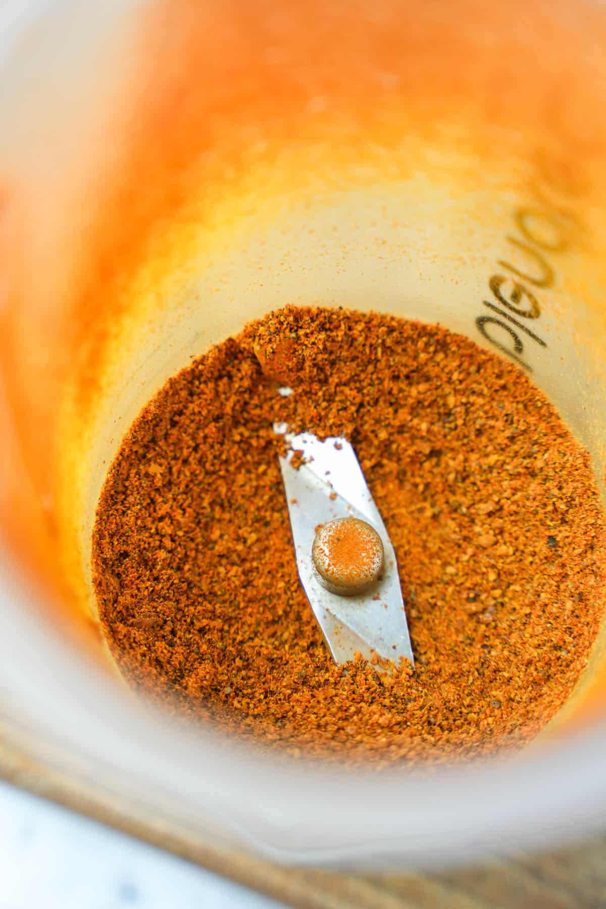 a blender full of ground spices.