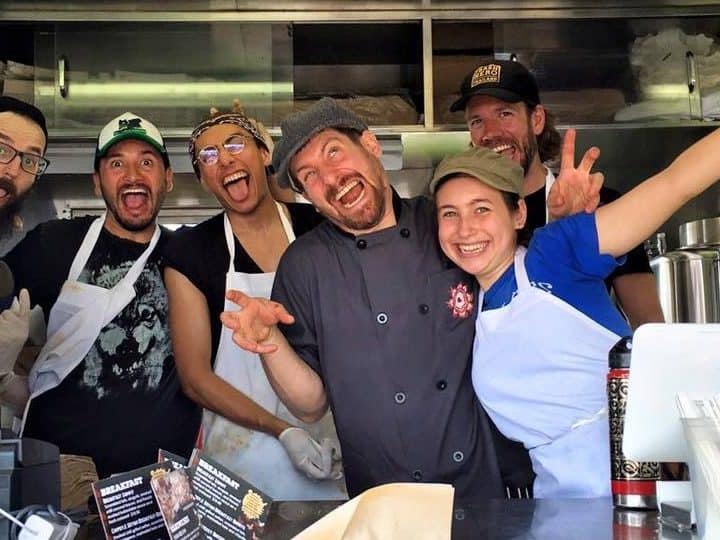 Adam Sobel with the Cinnamon Snail crew
