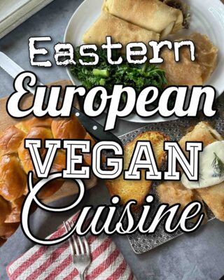 plated blintzes with the text "eastern european vegan cuisine ".