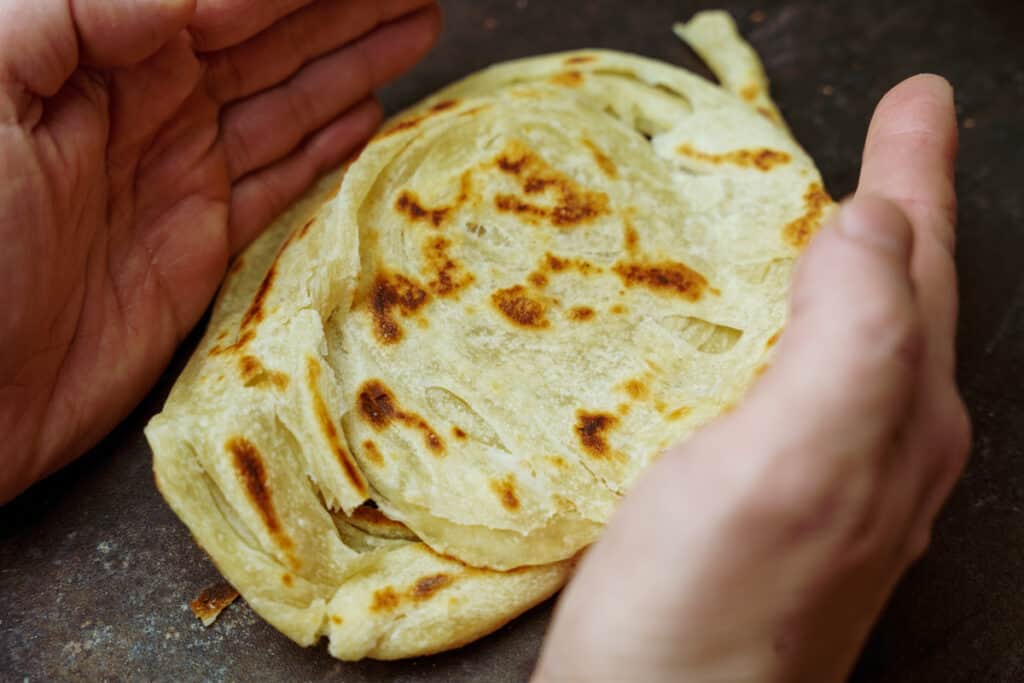Easy Kerala Parotta recipe (Flaky Kerala Paratha)