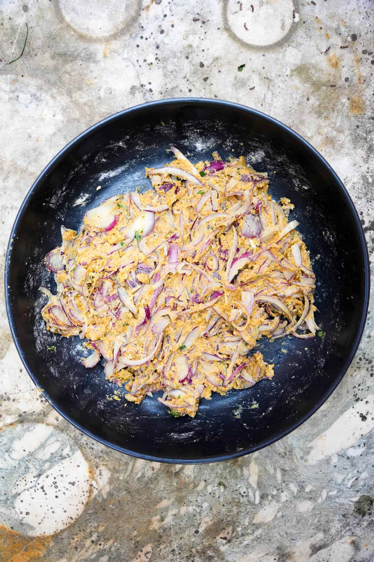 Water is mixed in the soften the consistency.