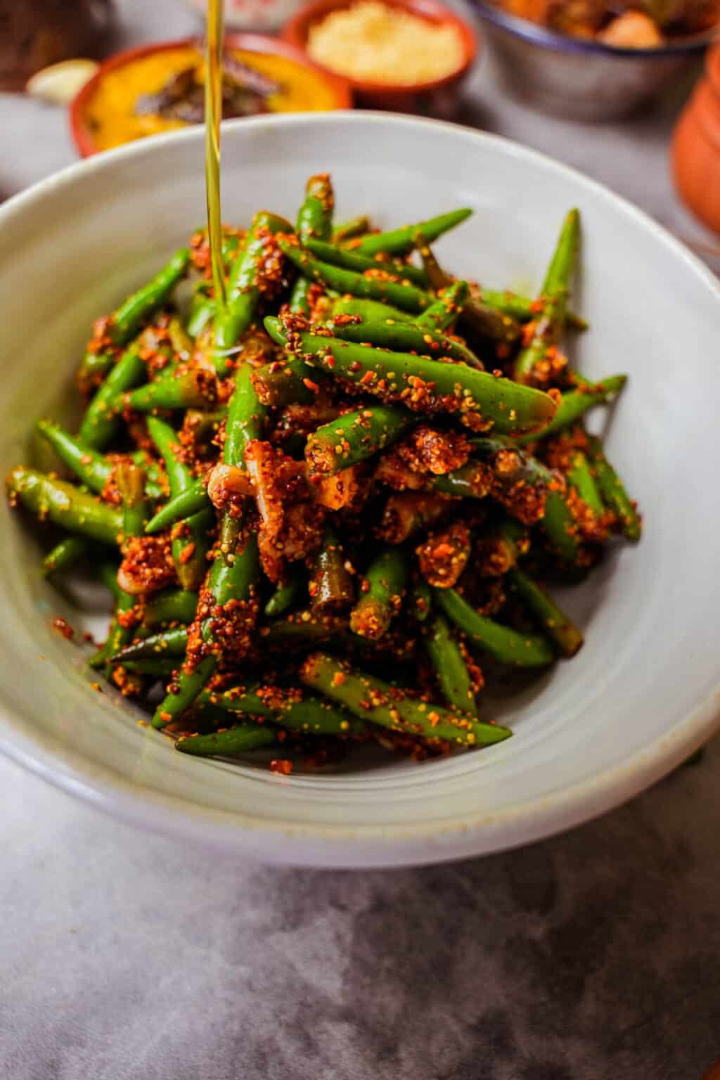 Hari mirch ka achar (Indian Green Chili Pickle)