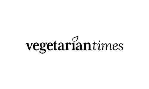 A black and white logo with the words vegetarian foods.