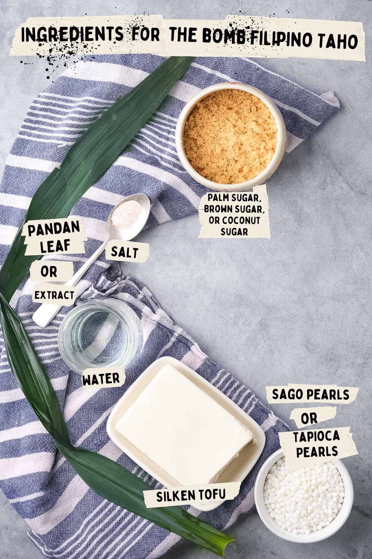 Ingredients for making Filipino Taho