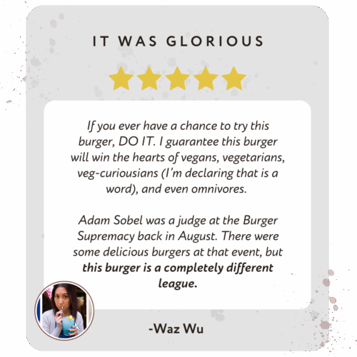 Five-star review of the vegan burger class