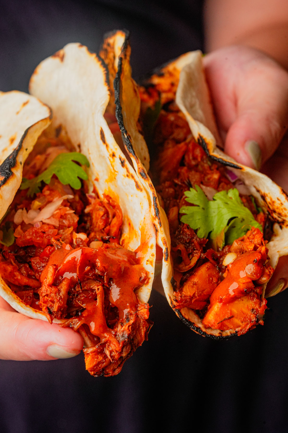 Vegan carnitas tacos