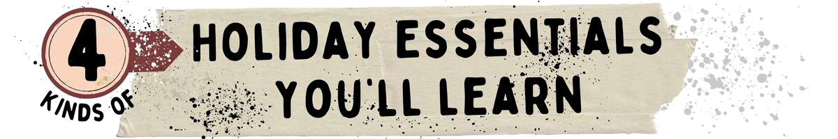 A graphic banner with a beige background splattered with black dots reads