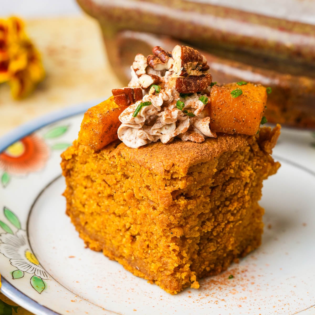 Vegan Pumpkin Cornbread with Cinnamon Pecan Butter