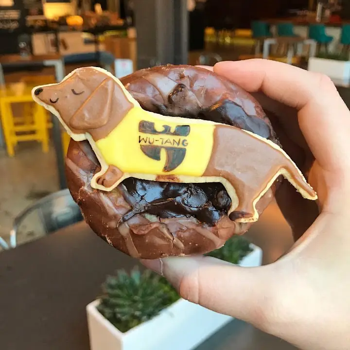 Custom Wu-Tang Clan logo vegan doughnut